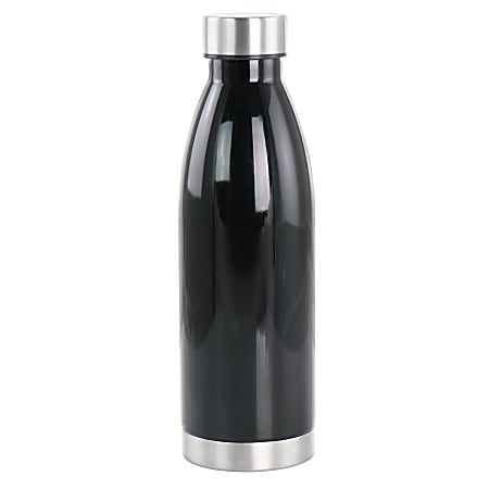 Gibson Home Dunneally Plastic Water Bottle With Lid, 23 Oz, Black