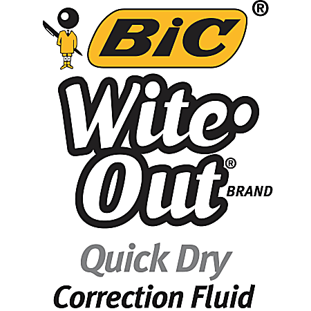 Bic Wite-Out Quick Dry Correction Fluid - 2 pack - white color