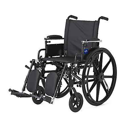 Medline K4 Folding Wheelchair, Robust And Rugged, With Flip-Back Desk Arms, 32"Hx16 3/8"Wx33"D, Black - MDS806550PLUS
