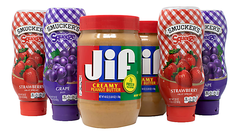 Smucker's Peanut Butter And Jelly Bundle, Pack Of 6 Jars