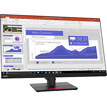 Lenovo ThinkVision T32p-20 31.5" 4K UHD LED LCD Monitor - 16:9 - Raven Black - 32" Class - In-plane Switching (IPS) Technology - 3840 x 2160 - 1.07 Billion Colors - 350 Nit, 350 Nit Typical - 4 ms - 60 Hz Refresh Rate - HDMI - DisplayPort