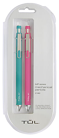 TUL® Mechanical Pencils, 0.7 mm, Teal/Pink Barrels, Pack