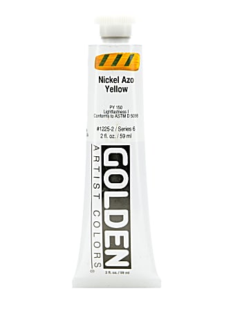 Golden Heavy Body Acrylic Paint, 2 Oz, Nickel Azo Yellow