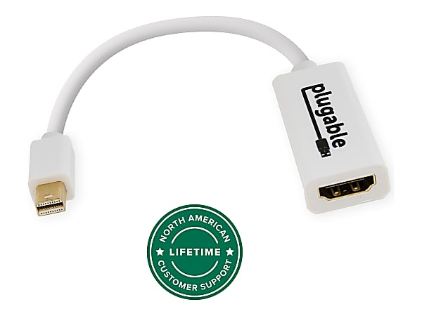Plugable - Adapter - Mini DisplayPort male to HDMI female - 4K support