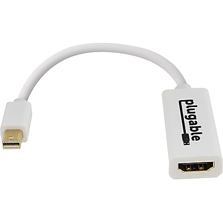 Plugable Mini DisplayPort Thunderbolt 2 to HDMI Adapter Supports Mac  Windows Linux and Displays up to 4K 3840x216030Hz Passive Driverless -  Office Depot