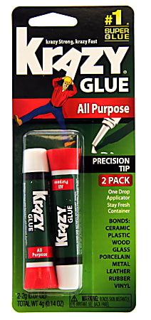 Krazy Glue Clear Original .07 Oz Tubes Pack Of 2 - Office Depot