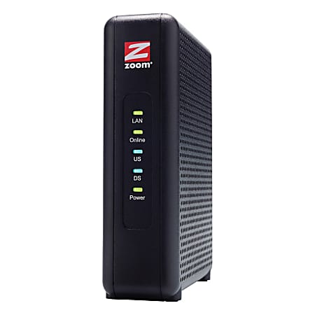 Zoom 5345 DOCSIS 3.0 Cable Modem, 5.7”W x 1.6”W x 4.1”D