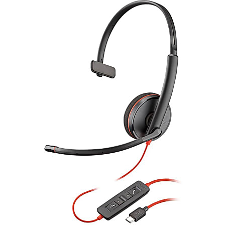 Plantronics® Blackwire C3210 Headset, Black/Red
