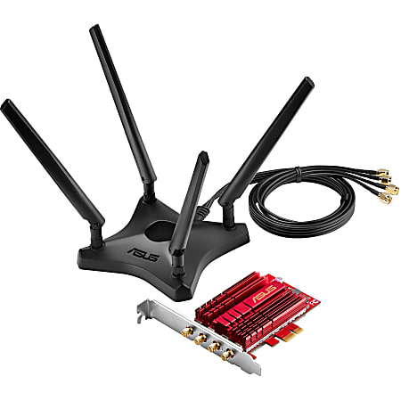 Asus PCE-AC88 IEEE 802.11ac Wi-Fi Adapter for Desktop Computer - PCI Express - 3.03 Gbit/s - 2.40 GHz ISM - 5 GHz UNII - Internal