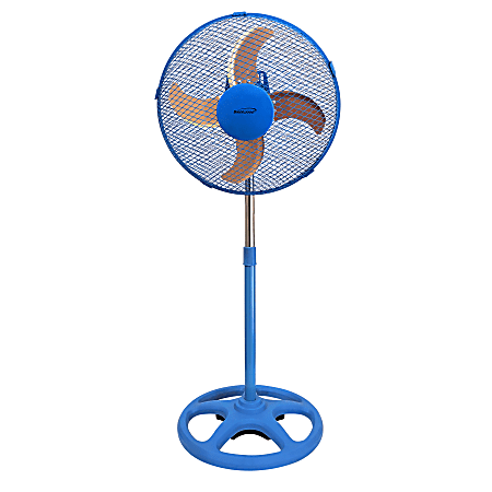 Brentwood 12" 3-Speed Adjustable Oscillating Stand Fan, 35" x 13", Blue