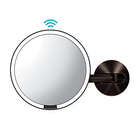 simplehuman 8 inch Wall Mount Sensor Mirror Hard Wired Dark Bronze