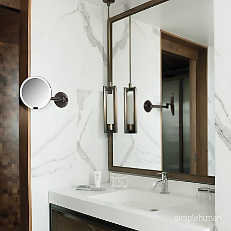simplehuman 8 inch Wall Mount Sensor Mirror Hard Wired Dark Bronze