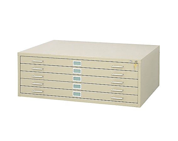 Safco® 41-3/8"D Vertical 5-Drawer Vertical File Cabinet, Tropic Sand