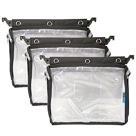 Innovative Storage Designs Expanding Zipper Pouches, 9-3/4” x 13”, Clear, Pack Of 3 Pouches