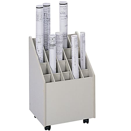 Safco® Mobile Roll File, 20 Compartments, 2 3/4" Tubes
