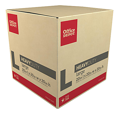 Office Depot® Brand Heavy-Duty Corrugated Moving Box, 20"H x 20"W x 20"D, Kraft