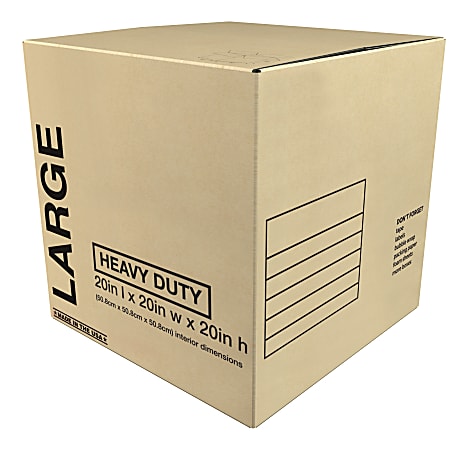 Office Depot Brand Heavy Duty Corrugated Moving Box 20 H x 20 W x 20 D  Kraft - Office Depot