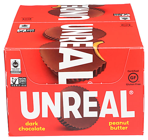 Unreal Dark Chocolate Peanut Butter Cups, 0.5 Oz, Total Qty 40
