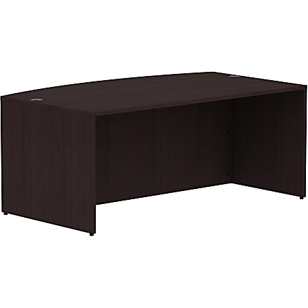 Lorell® 72"W Bow-Front Computer Desk Shell, Espresso