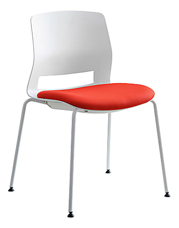 Lorell® Arctic Series Stacking Chairs, White/Red, Set Of 2