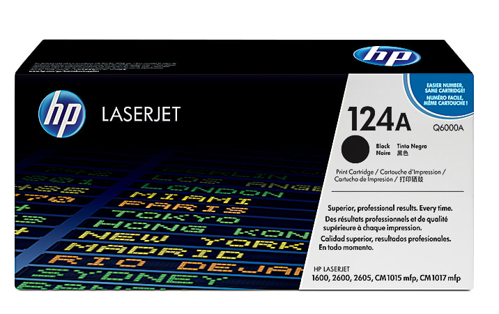 HP 124A Black Toner Cartridge, Q6000A