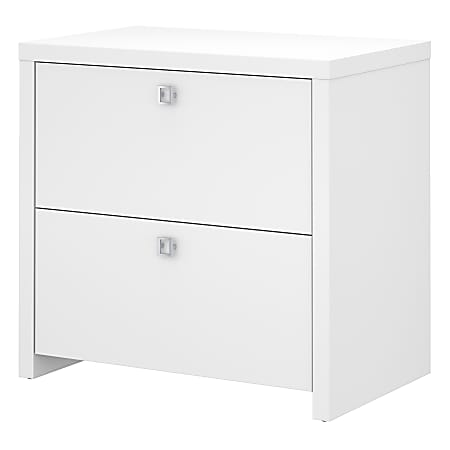 Bush Business Furniture Echo 31-3/5"W x 20"D Lateral 2-Drawer File Cabinet, Pure White, Standard Delivery