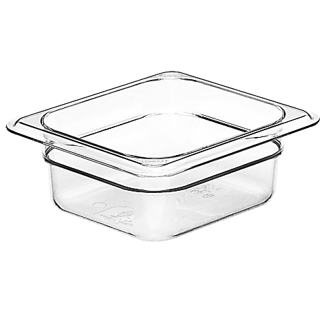 Cambro Camwear GN 1/6 Size 2" Food Pans, 2”H x 6-3/8”W x 7”D, Clear, Set Of 6 Pans