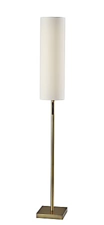 Adesso Matilda LED Floor Lamp With Smart Switch, 62"H, White/Antique Brass