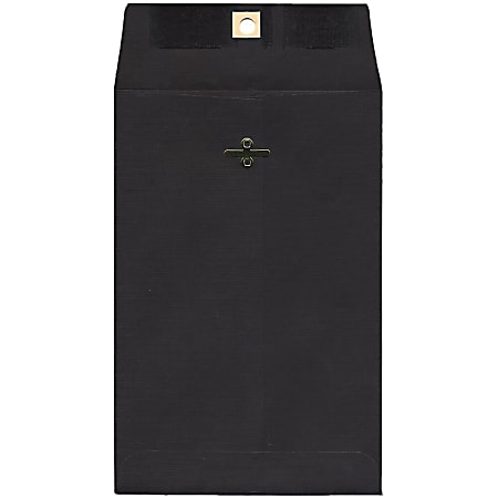 JAM Paper® Open-End 6" x 9" Catalog Envelopes, Clasp Closure, Black, Pack Of 10