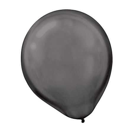 Amscan Pearlized Latex Balloons, 12", Jet Black, Pack Of 72 Balloons, Set Of 2 Packs
