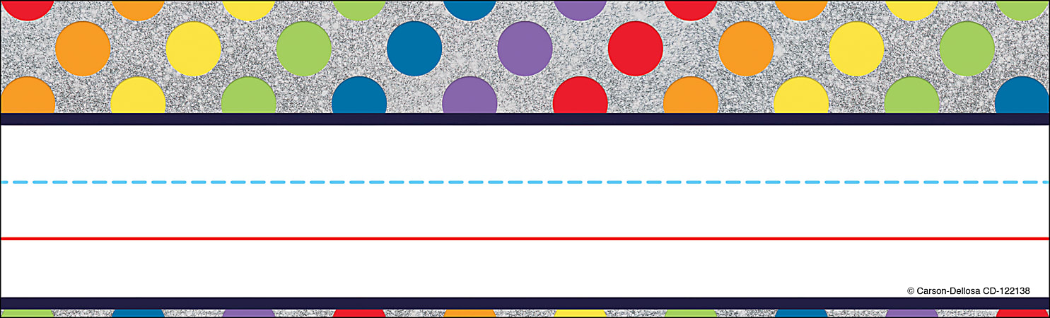 Carson-Dellosa Sparkle And Shine Glitter Desk Nameplates, Rainbow Dots, Pack Of 36 Nameplates