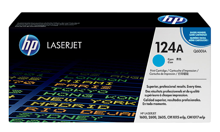 HP 124A Cyan Toner Cartridge, Q6001A