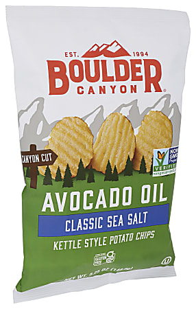 Boulder Canyon Kettle Style Potato Chips, Sea Salt, 5.25 Oz, Total Qty 12