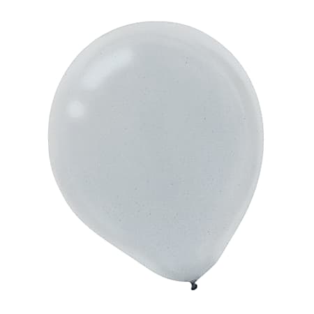 Amscan Pearlized Latex Balloons, 12", Silver, Pack Of 72 Balloons, Set Of 2 Packs