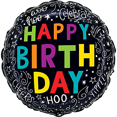 Amscan Birthday Foil Balloon, 18", Doodles