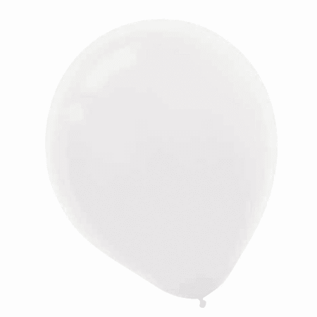 Amscan Latex Balloons, 12", White, 15 Balloons Per Pack, Set Of 4 Packs