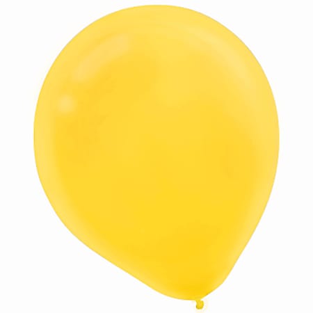 Amscan Latex Balloons, Sunshine Yellow, 12", 15 Balloons Per Pack, Set Of 4 Packs
