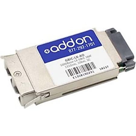 AddOn Alcatel-Lucent GBIC-LX Compatible TAA Compliant 1000Base-LX GBIC Transceiver (SMF, 1310nm, 10km, SC) - 100% compatible and guaranteed to work