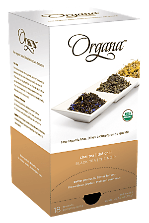 Organa™ Chai Tea Single-Serve Pods, 2.8 Oz, Box Of 18