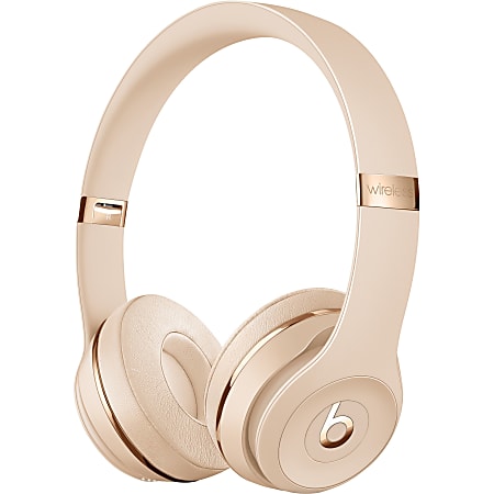 Beats by Dr. Dre Solo3 Wireless Headphones - The Beats Icon Collection - Satin Gold - Stereo - Wireless - Bluetooth - Over-the-head - Binaural - Circumaural - Satin Gold