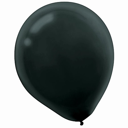 Amscan Latex Balloons, 12", Jet Black, 15 Balloons Per Pack, Set Of 4 Packs