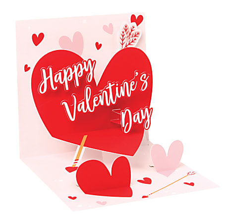 Up With Paper Valentine's Day Pop-Up Greeting Card With Envelope, 5 1/4" x 5 1/4", Classic Heart