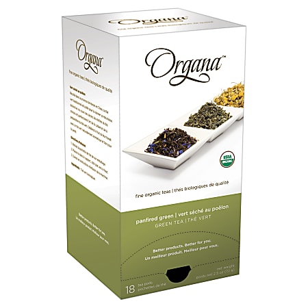 Organa™ Panfired Green Tea Single-Serve Pods, 2.8 Oz, Box Of 18
