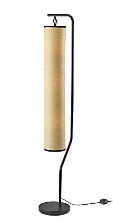 Adesso Lyons Floor Lamp, 61"H, Natural/Black