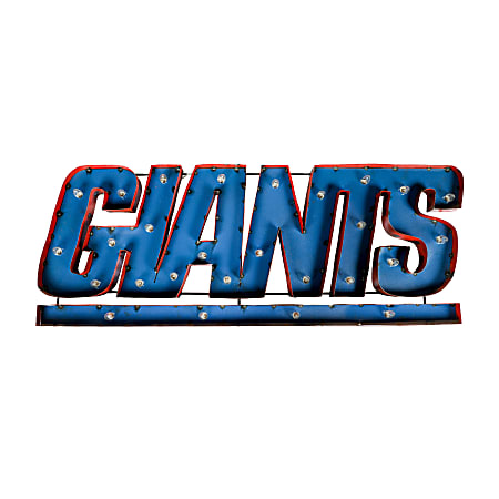 Imperial NFL Lighted Metal Sign, 10" x 25", 90% Recycled, New York Giants