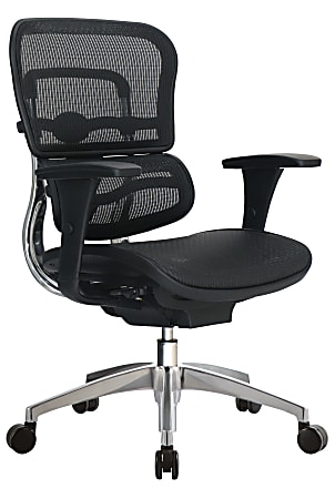 WorkPro® 12000 Series Ergonomic Mesh/Mesh Mid-Back Chair, Black/Black, BIFMA Compliant