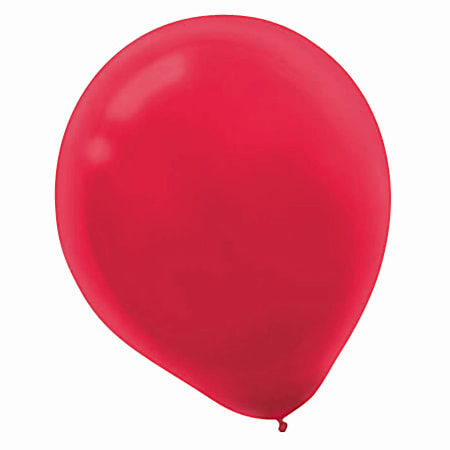 Amscan Latex Balloons, 12", Apple Red, Solid, 15 Balloons Per Pack, Set Of 4 Packs
