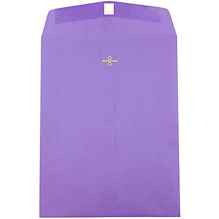 JAM Paper® Open-End 9" x 12" Catalog Envelopes, Clasp Closure, 30% Recycled, Violet Purple, Pack Of 10