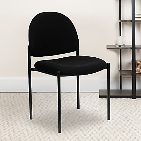 Flash Furniture Comfortable Stackable Side Chair, Black