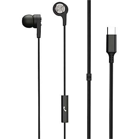 Maxell Sync Up Type C Earbuds - Stereo - USB Type C - Wired - Earbud - Binaural - In-ear - Black